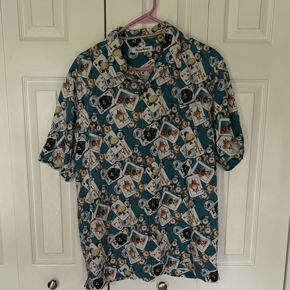 Tommy Bahama Blue Playing Cards Shirt